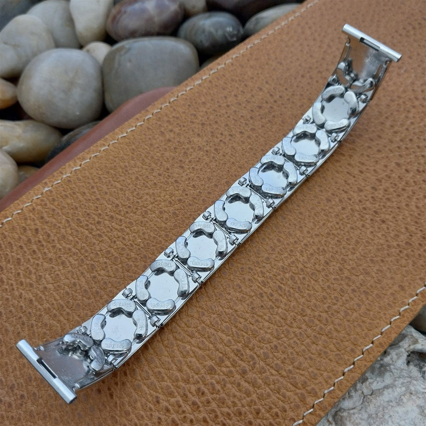 1950s Speidel 10k White Gold-Filled Checkerboard Unused Vintage Watch Band