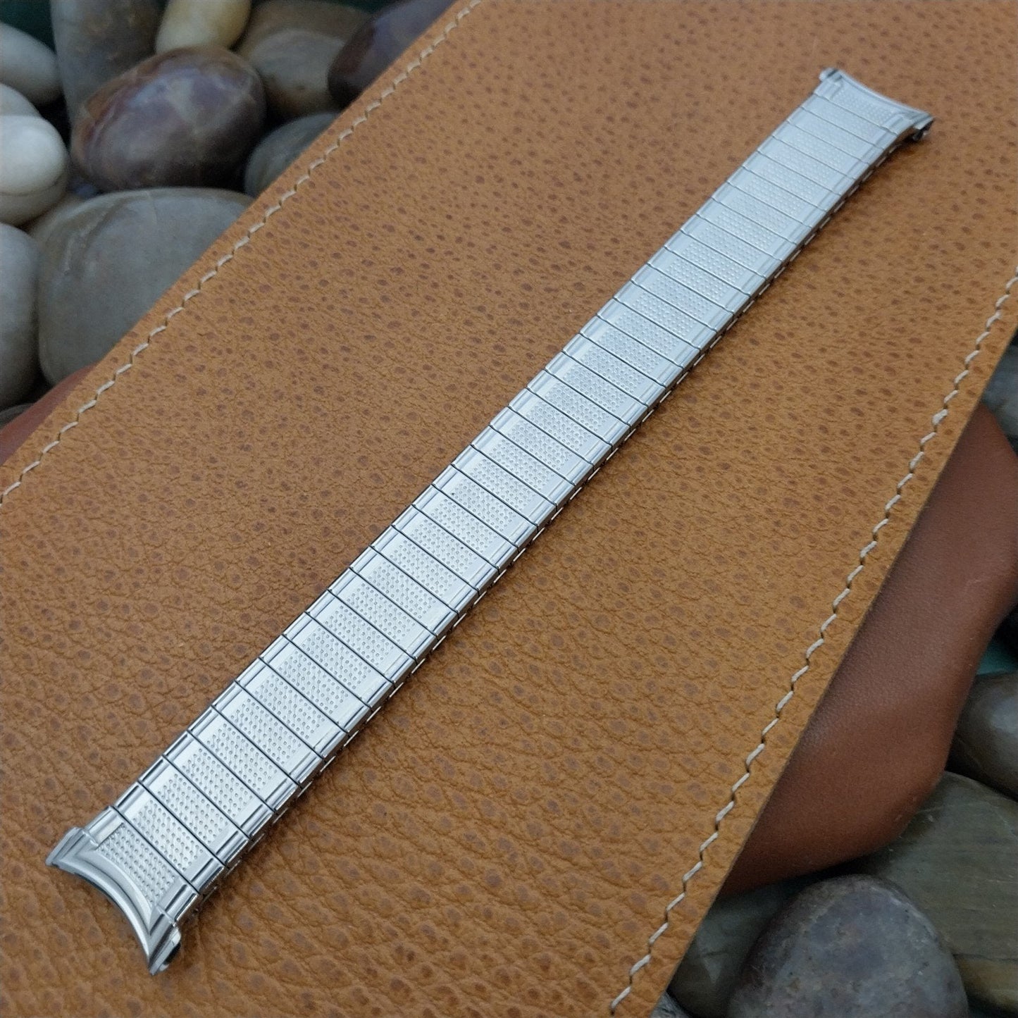 18mm 19mm Stainless Steel Long Expansion Speidel USA 1960s Vintage Watch Band