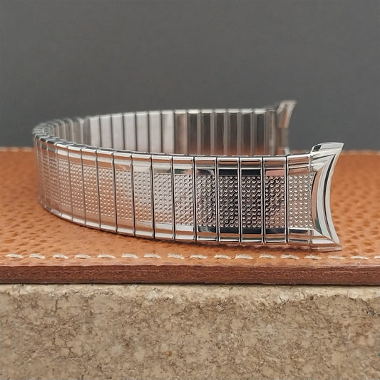 18mm 19mm Stainless Steel Long Expansion Speidel USA 1960s Vintage Watch Band