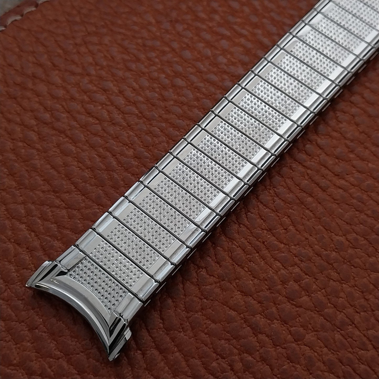 18mm 19mm Stainless Steel Long Expansion Speidel USA 1960s Vintage Watch Band