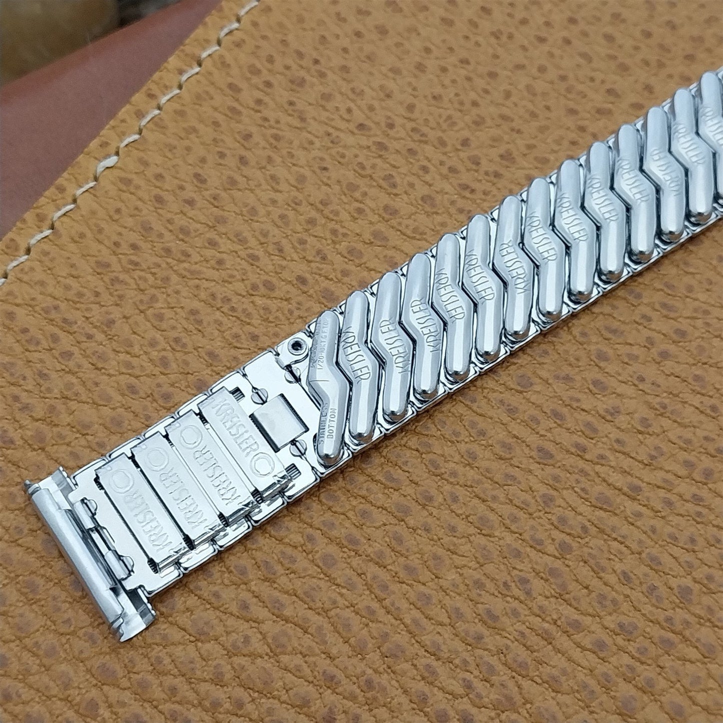 18mm 19mm 10k White Gold Filled Kreisler Unused Classic 1960s Vintage Watch Band