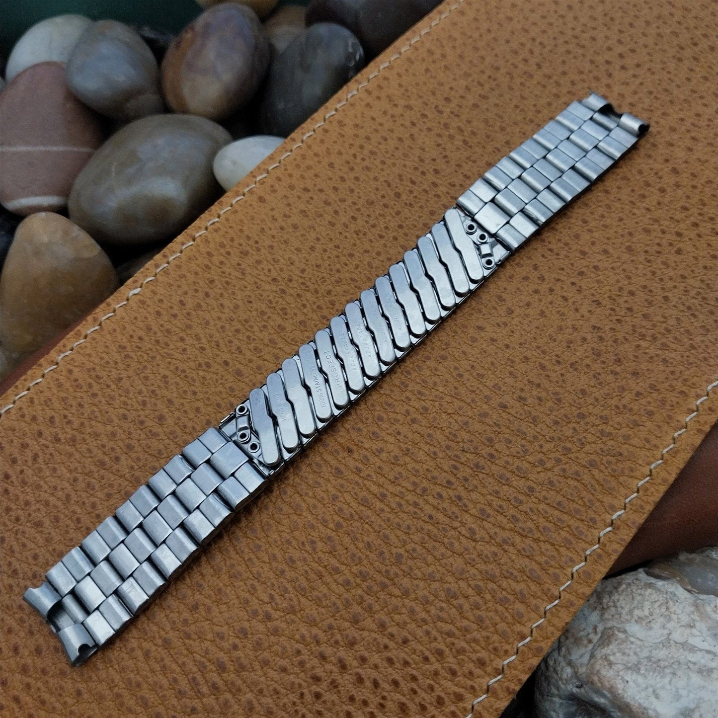 1960s Vintage Watch Band Prospect 5/8" Brushed Stainless Steel Stretch Expansion
