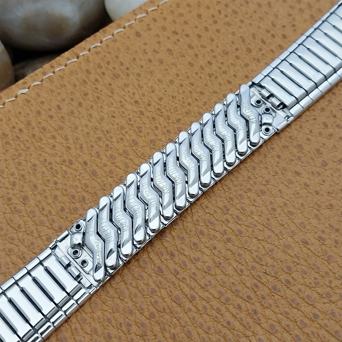 19mm 18mm 17mm Kreisler White Gold Filled nos Unused 1960s Vintage Watch Band