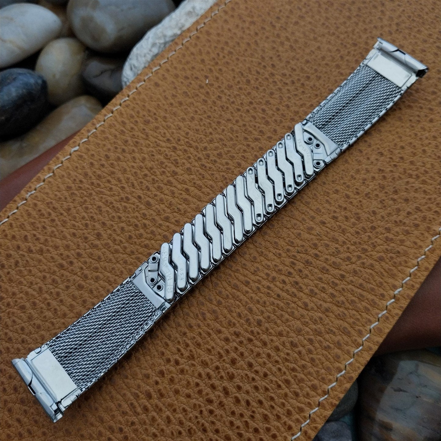 19mm 18mm 17.2mm Classic Stainless Steel Gemex USA nos 1960s Vintage Watch Band