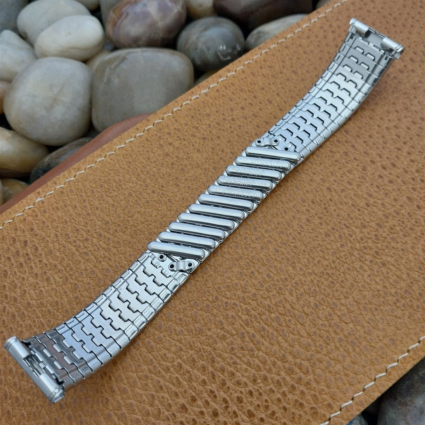 1960s Kestenmade USA Stainless Steel Expansion nos 18mm 19mm Vintage Watch Band