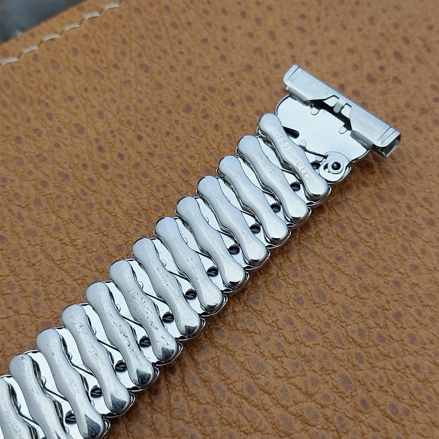 USA Made Bellavance Stainless Steel Overhand Expansion nos Vintage Watch Band