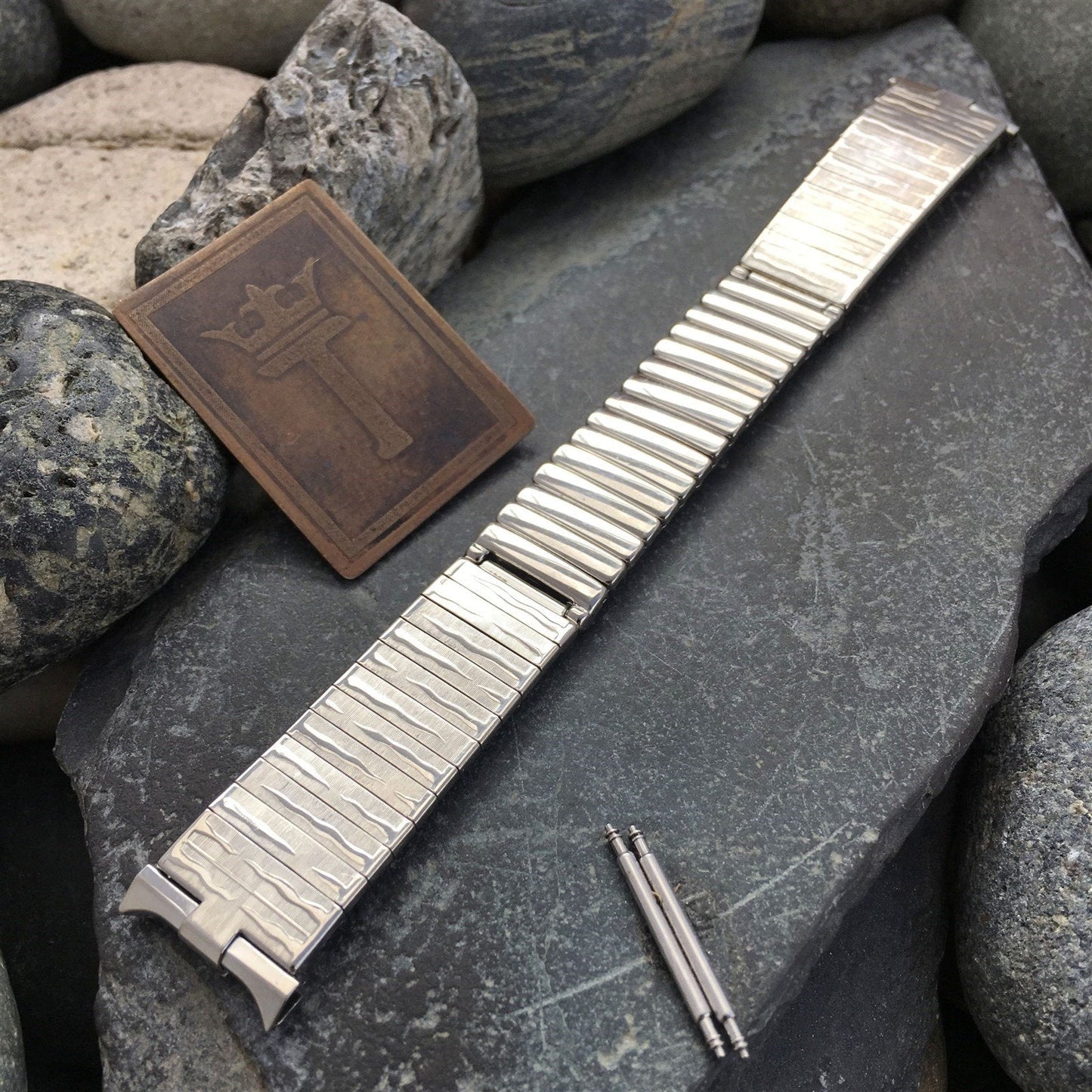 19mm 18mm JB Champion Tiger Stripe Stainless Steel 1960s Vintage Watch Band