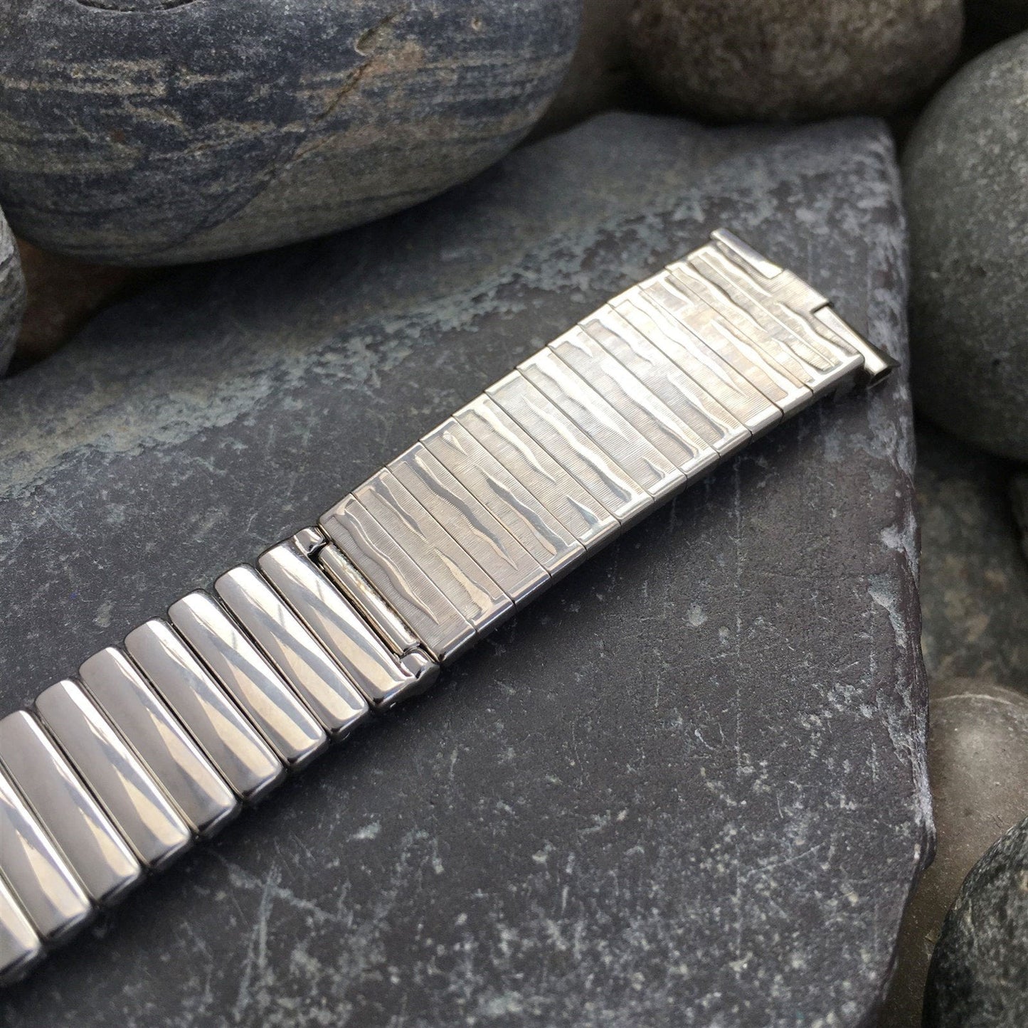 19mm 18mm JB Champion Tiger Stripe Stainless Steel 1960s Vintage Watch Band