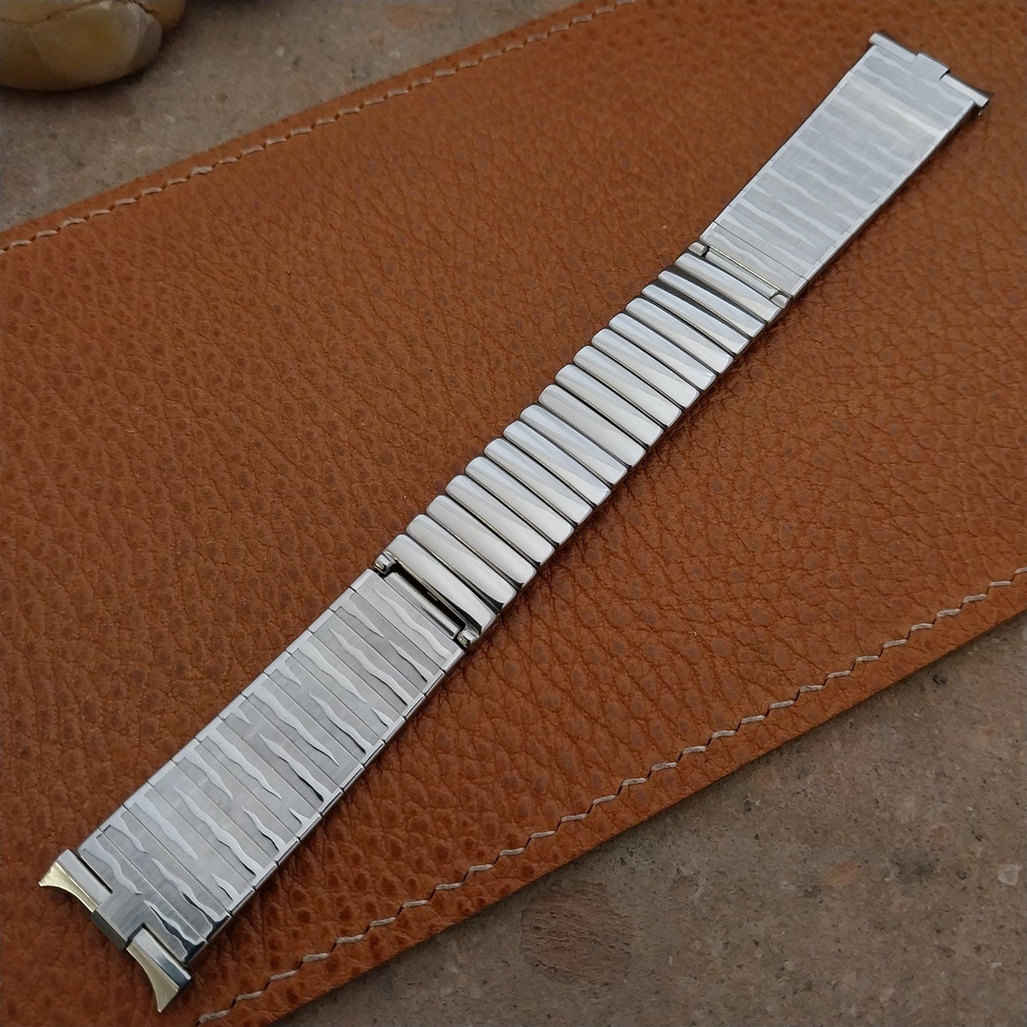 19mm 18mm JB Champion Tiger Stripe Stainless Steel 1960s Vintage Watch Band