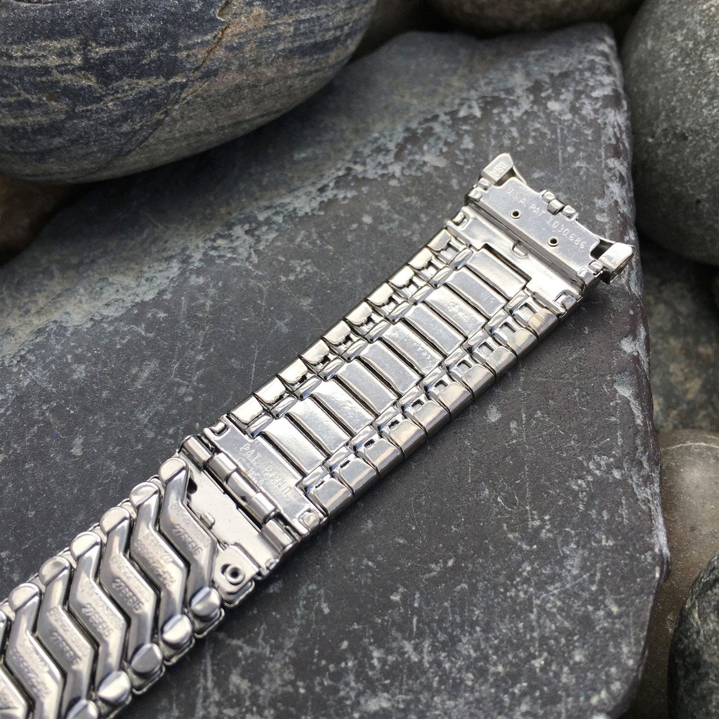 19mm 18mm JB Champion Tiger Stripe Stainless Steel 1960s Vintage Watch Band