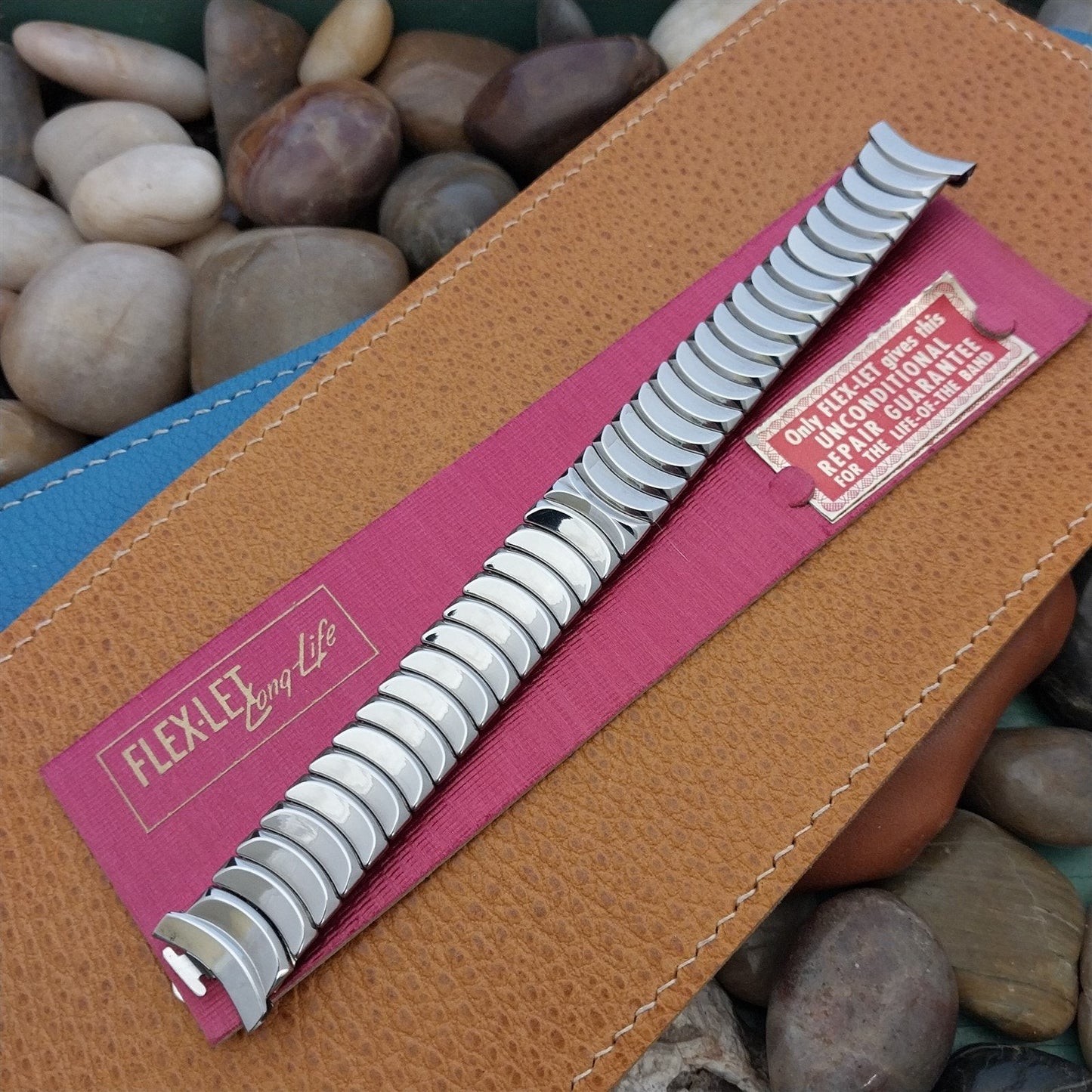 Flex-Let Round-About Long Stainless Steel nos 1950s Vintage Watch Band