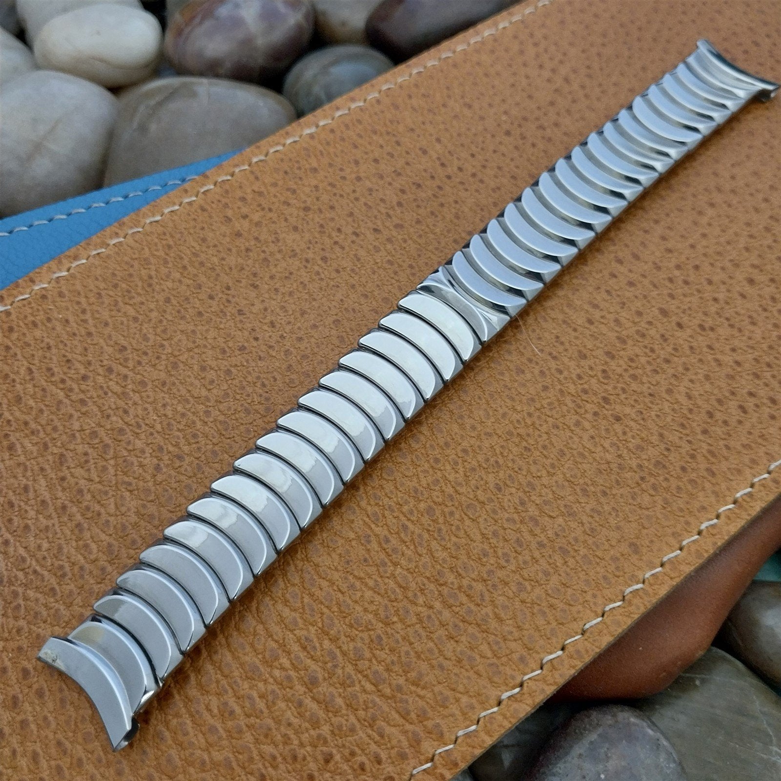 Flex-Let Round-About Long Stainless Steel nos 1950s Vintage Watch Band
