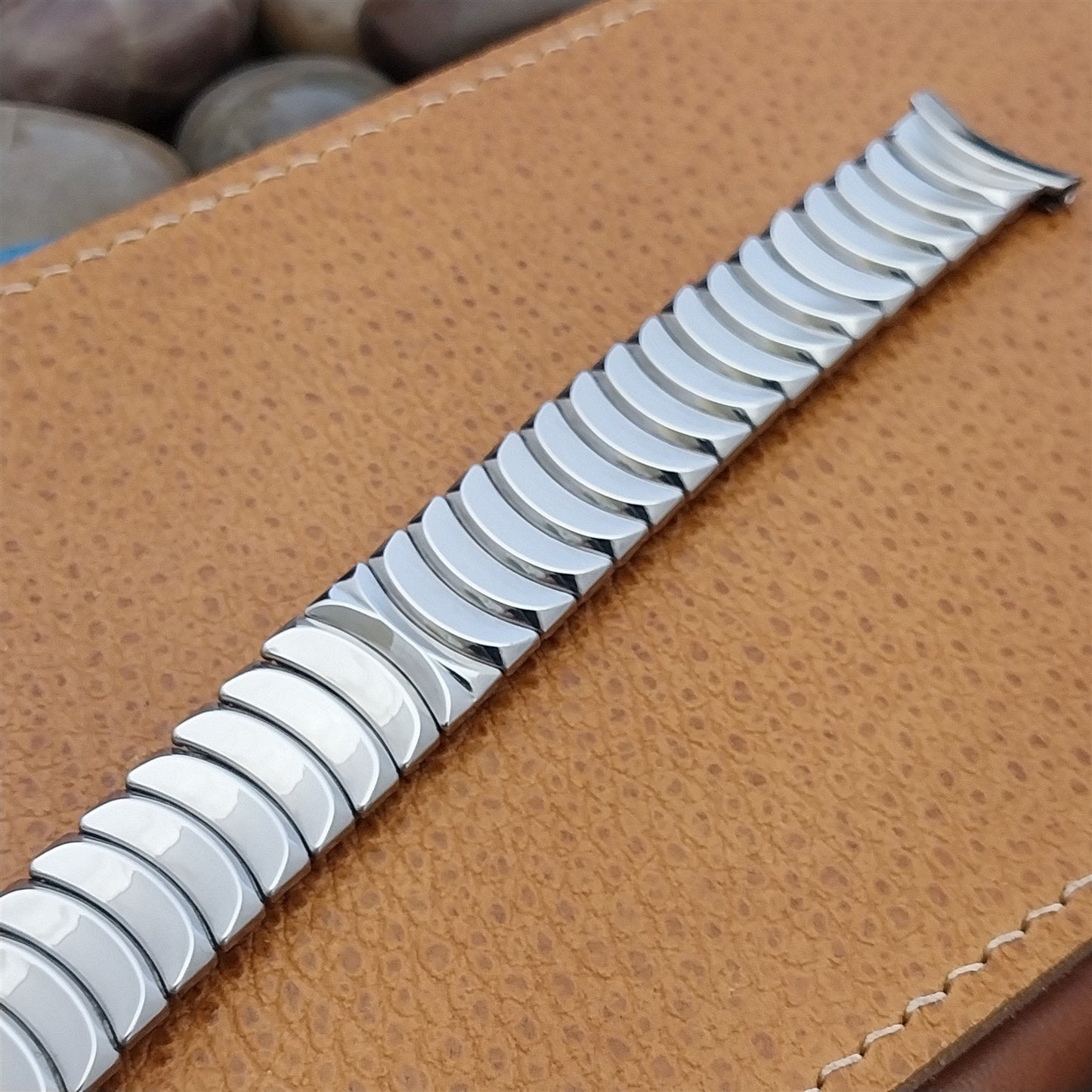 Flex-Let Round-About Long Stainless Steel nos 1950s Vintage Watch Band