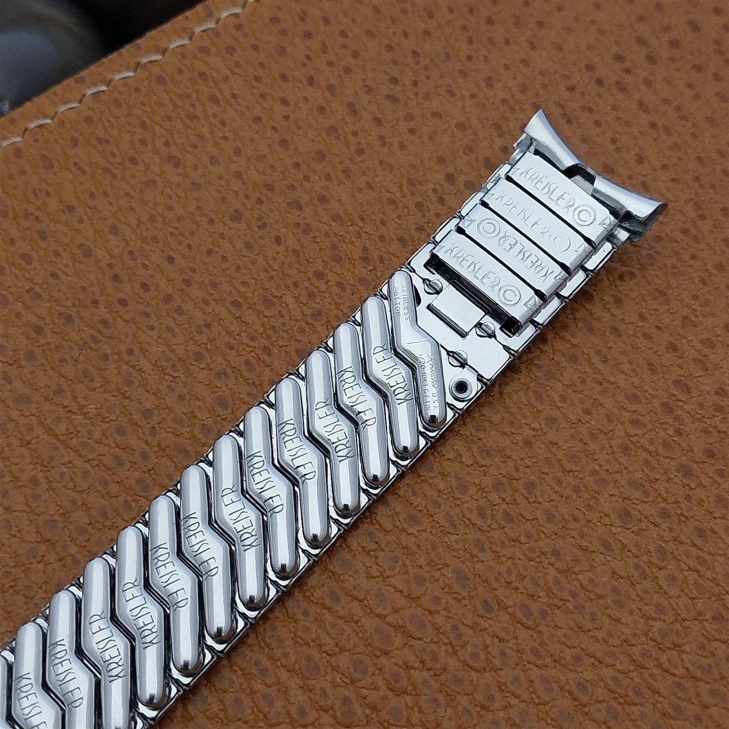 11/16" Kreisler USA 10k White Gold-Filled nos 1960s Vintage Watch Band