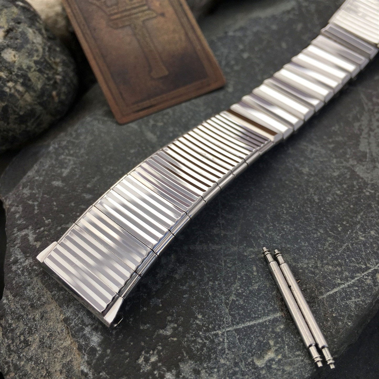 18mm 19mm 10k White Gold-Filled nos Kreisler USA 1960s Vintage Watch Band