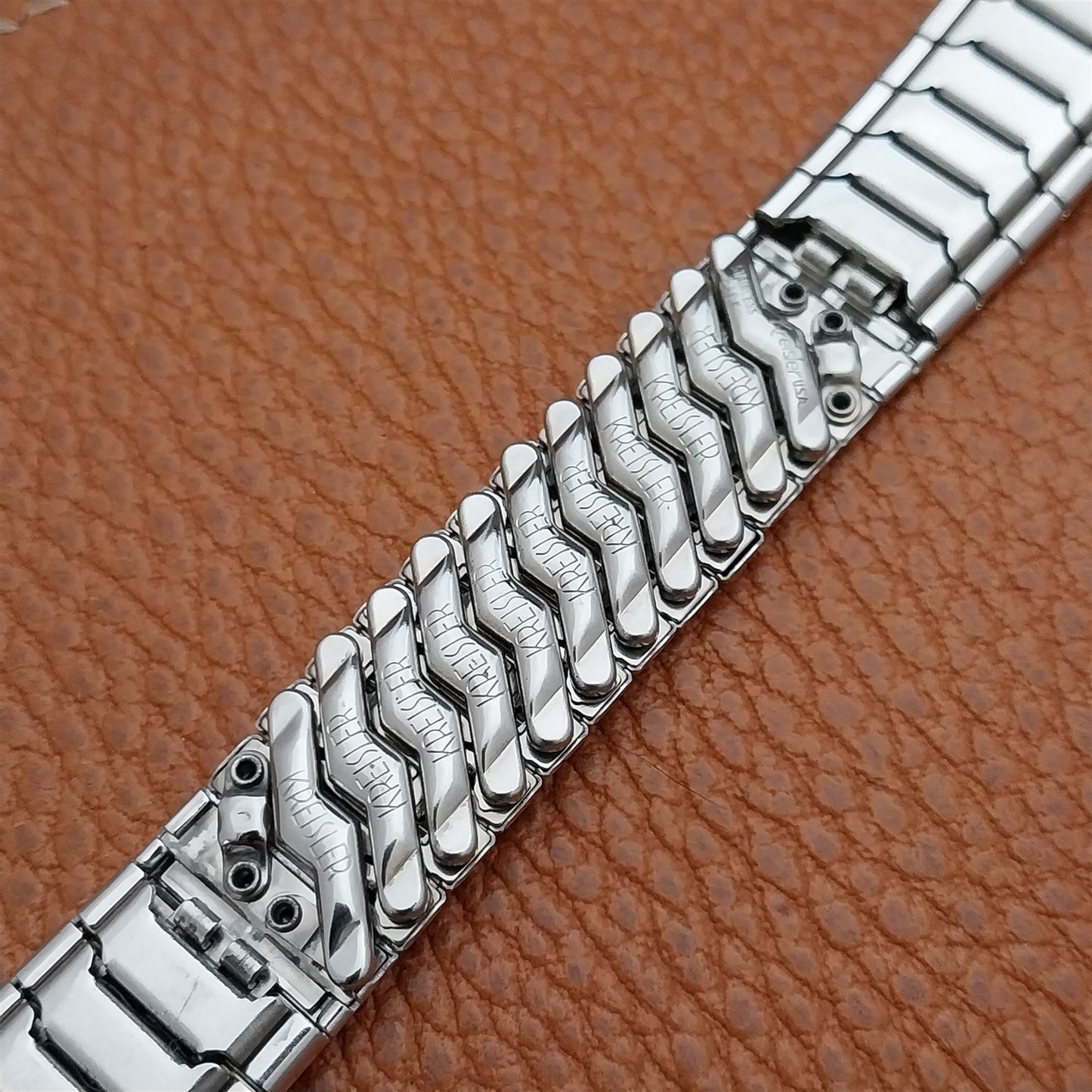 17mm 18mm 19mm 10k White Gold-Filled Kreisler Unused 1960s Vintage Watch Band