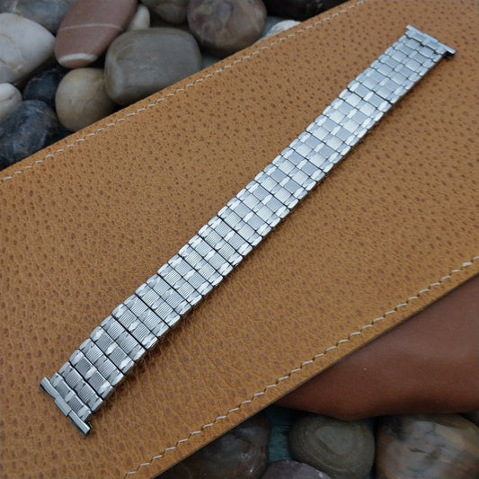 Vintage 19mm 20mm Long Stainless Steel Baldwin 1960s Expansion Unused Watch Band