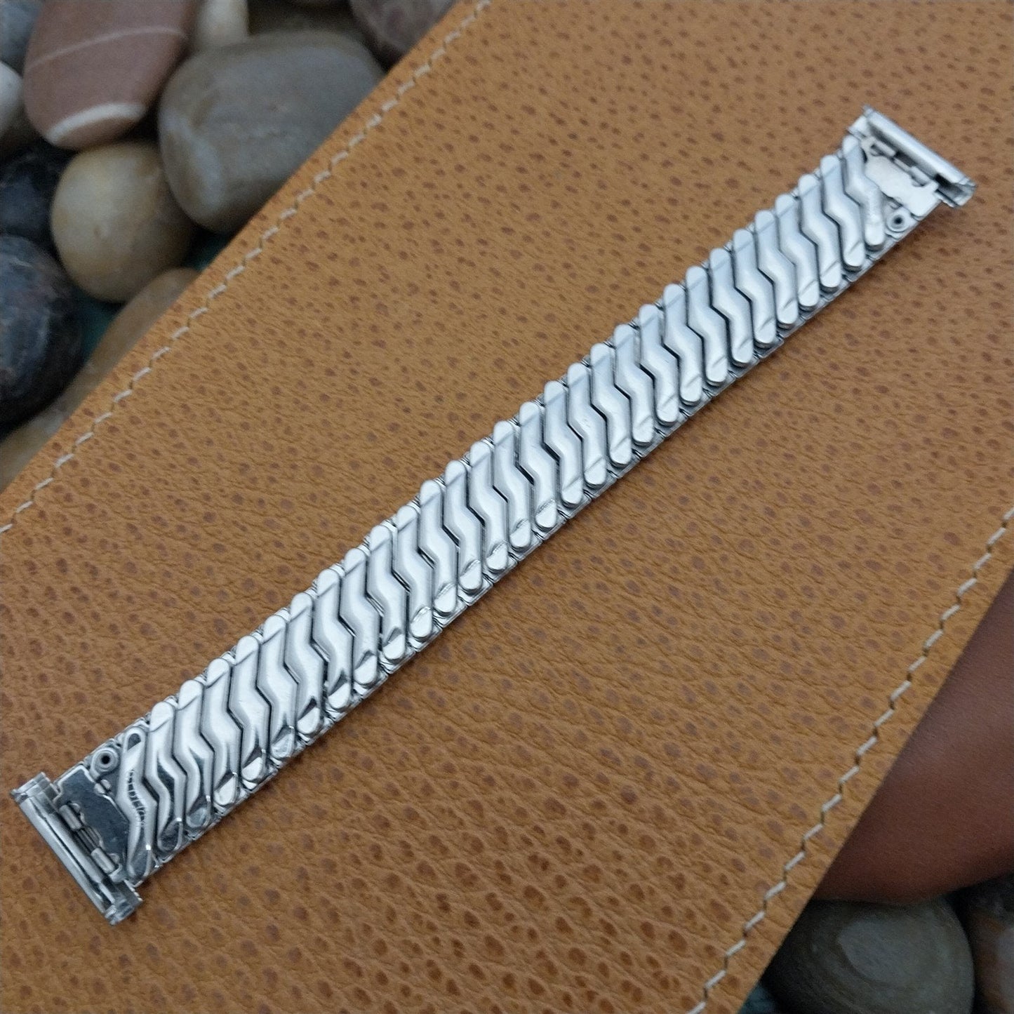 Vintage 19mm 18mm 16mm Kreisler 10k White Gold-Filled nos mcm 1960s Watch Band