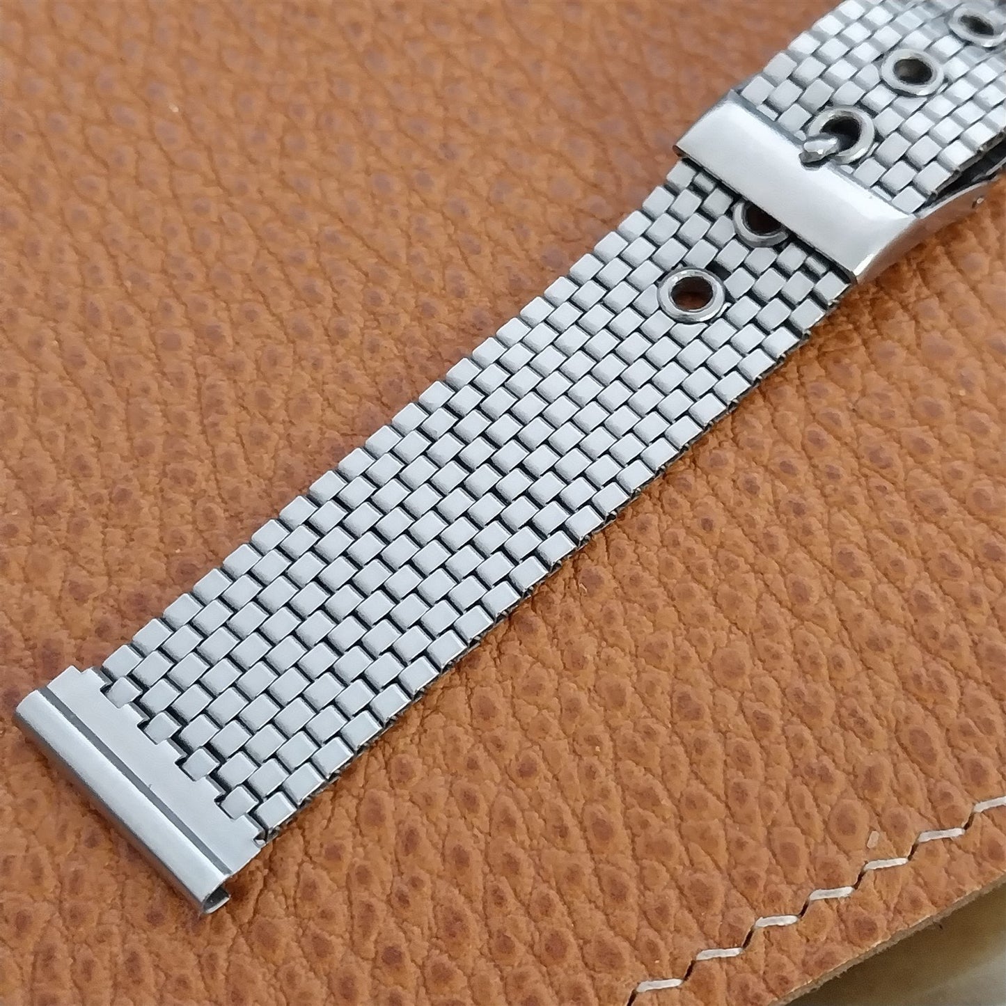 1960s Stainless Steel Mesh Belt Buckle Style 17.2mm Unused Vintage Watch Band