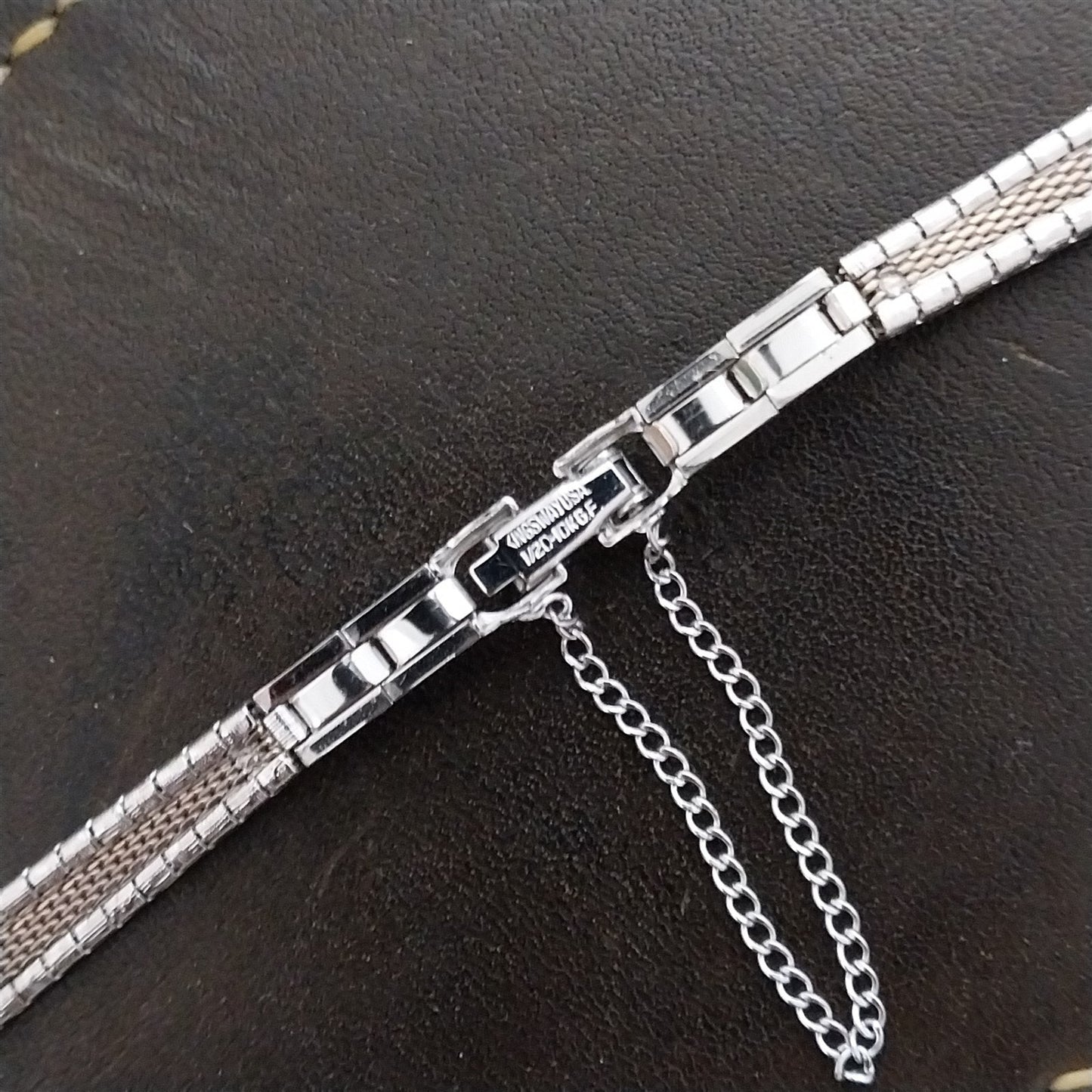 1/2" Womens 10k White Gold-Filled Speidel Unused 1960s-1970 Vintage Watch Band