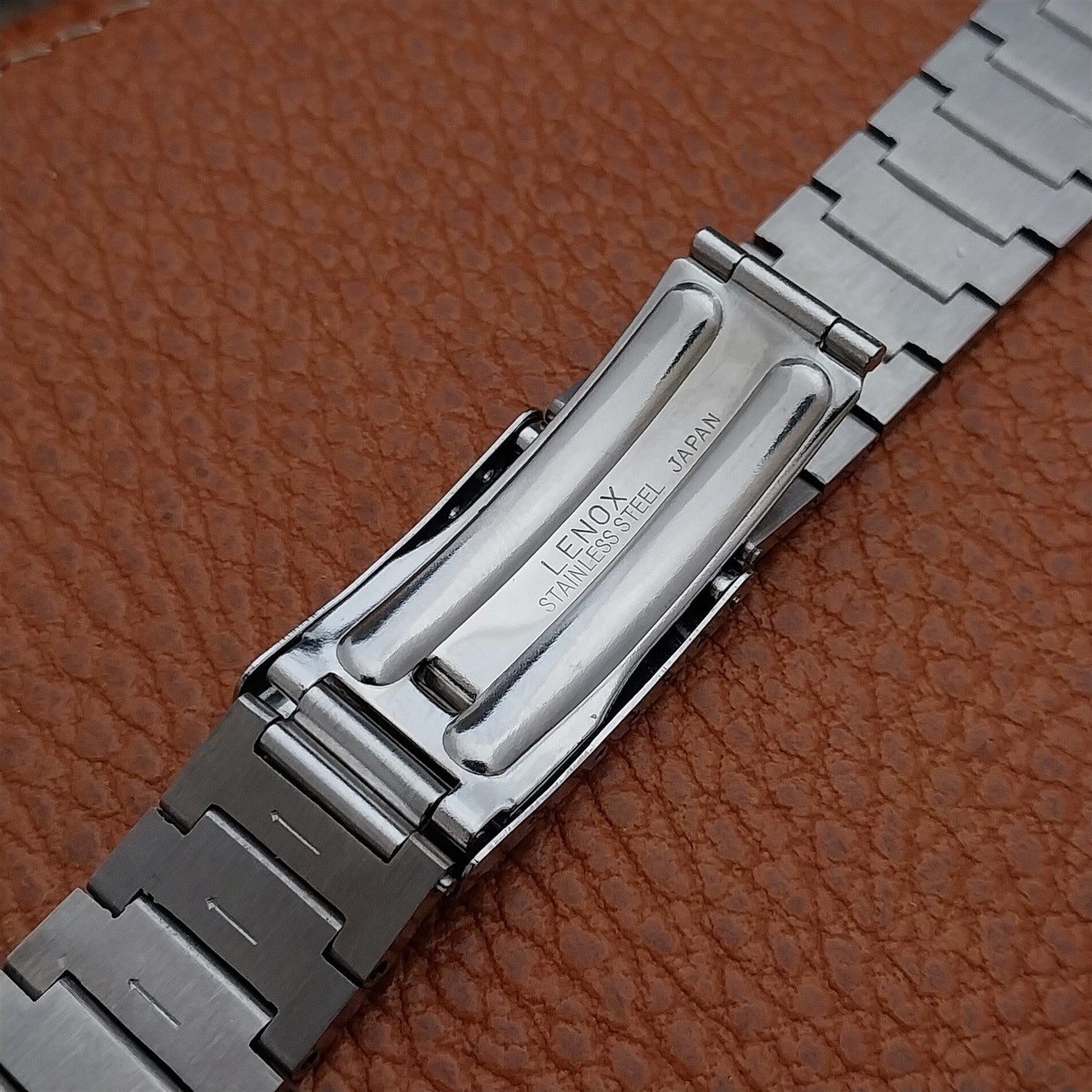 Vintage 17mm Lenox Stainless Steel Solid Link Classic 1970s Unused Watch Band