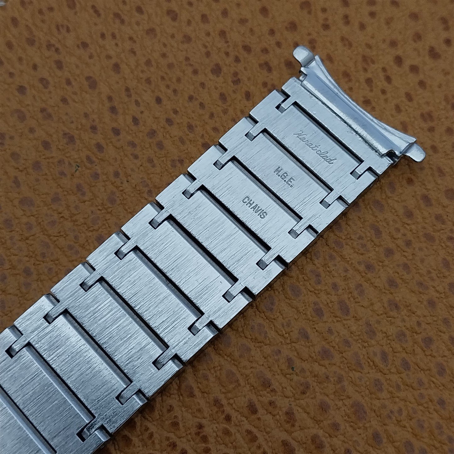 17.2mm 11/16" White Gold hge Chavis nos 1970s Vintage Watch Band