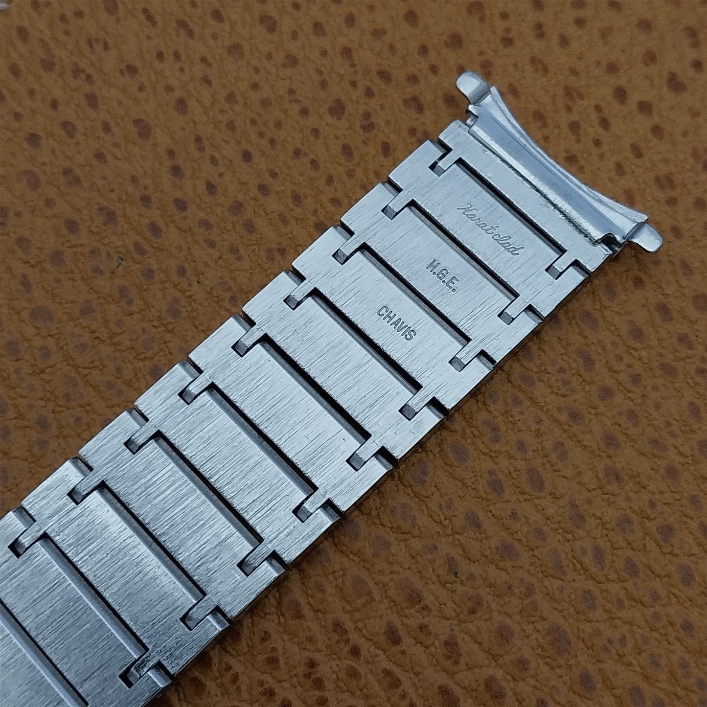 17.2mm 11/16" White Gold hge Chavis nos 1970s Vintage Watch Band