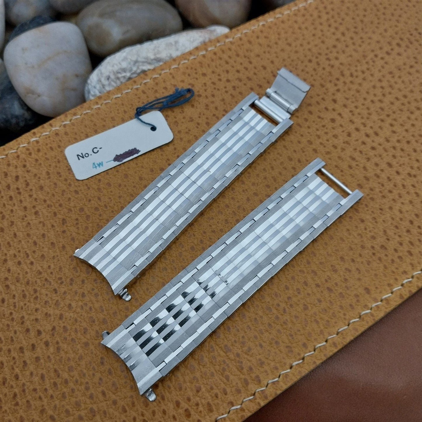 17.2mm 11/16" White Gold hge Chavis nos 1970s Vintage Watch Band