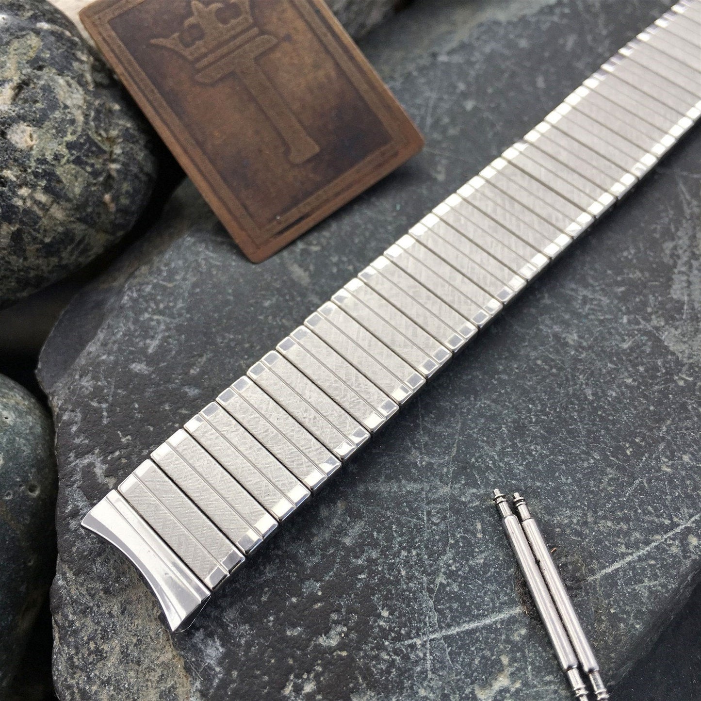 5/8 16mm JB Champion USA Slim Stainless Steel Expansion 1960s Vintage Watch Band