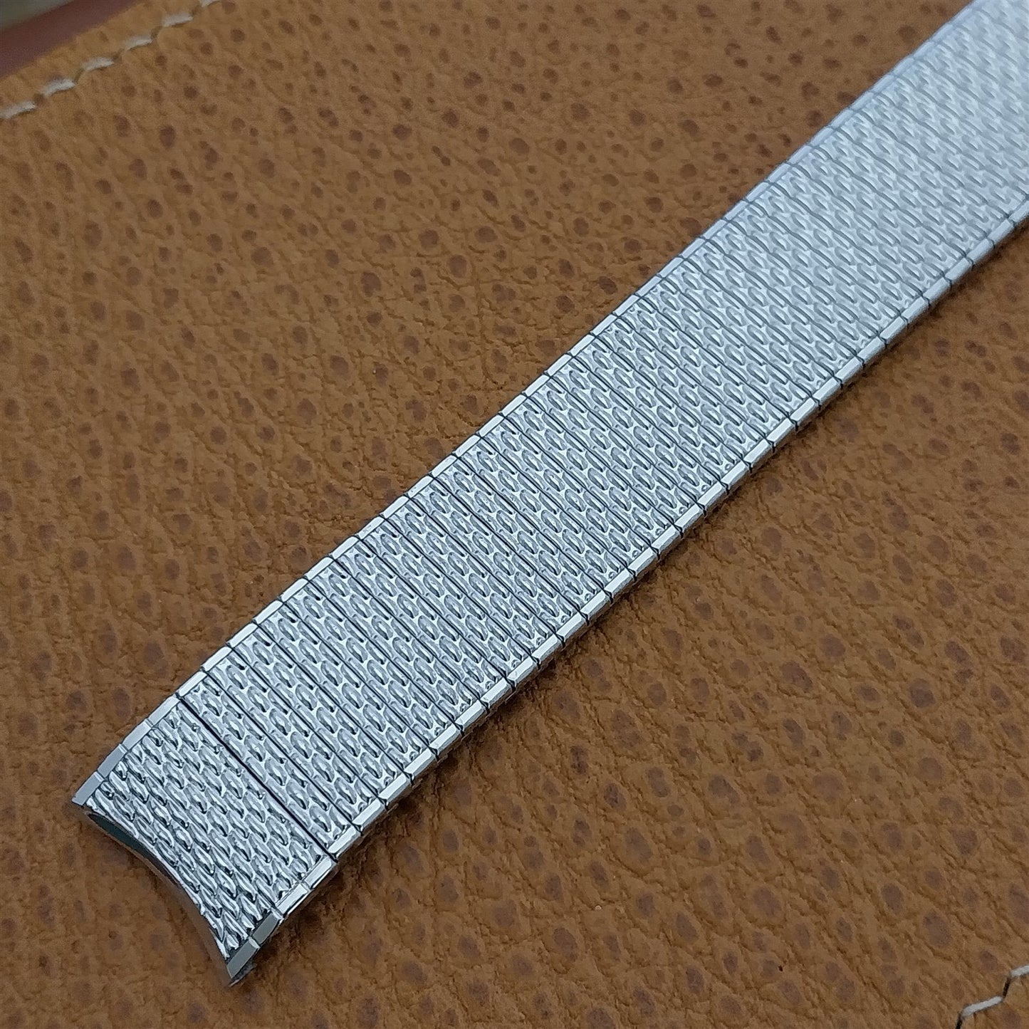 1970s Speidel 17.2mm Thinline 10k White Gold-Filled Unused Vintage Watch Band