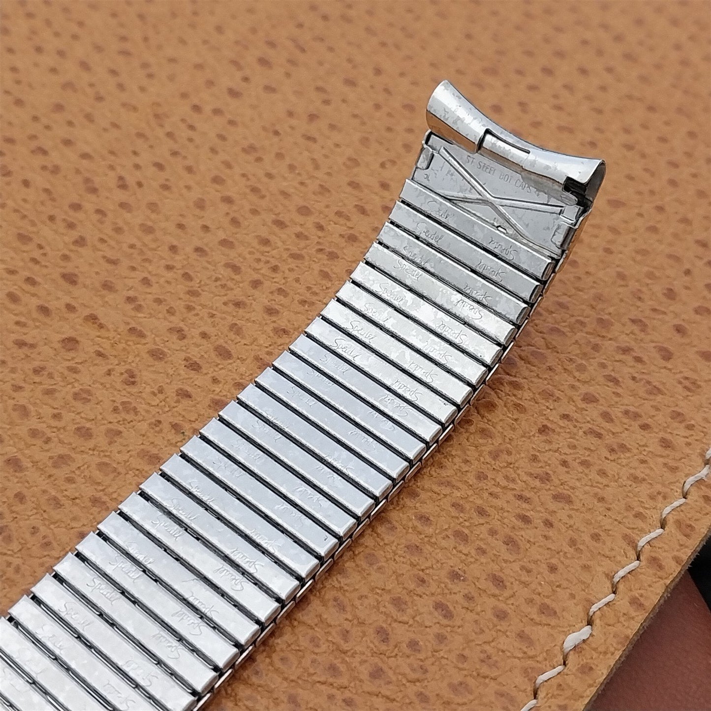 1970s Speidel 17.2mm Thinline 10k White Gold-Filled Unused Vintage Watch Band