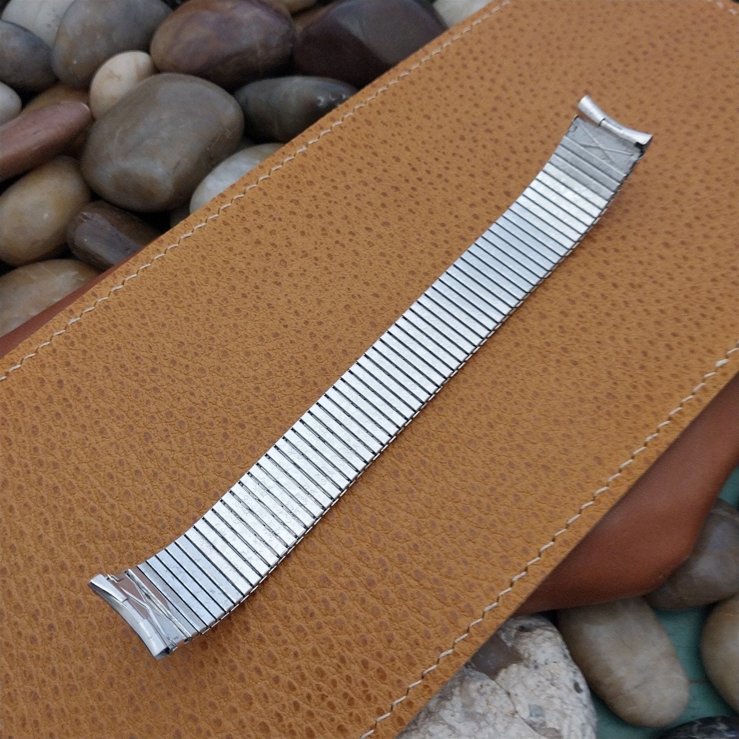 1970s Speidel 17.2mm Thinline 10k White Gold-Filled Unused Vintage Watch Band