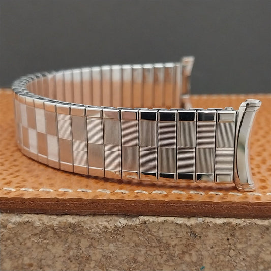 1963 White Gold-Filled Speidel Domino 19mm 18mm 16mm Unused Vintage Watch Band