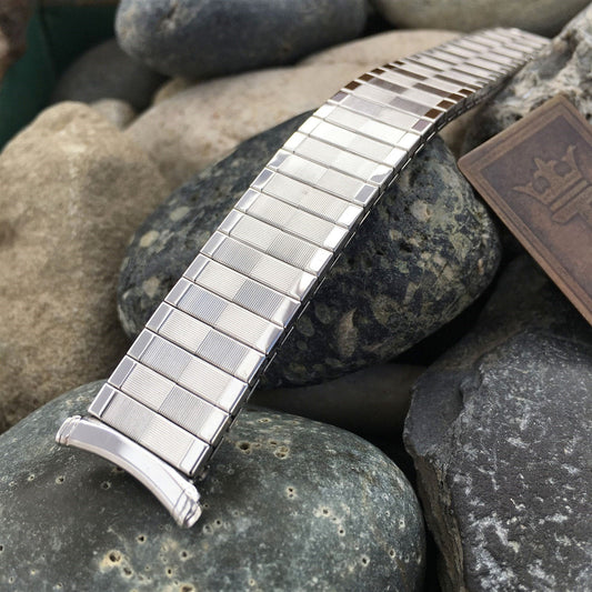 1963 10k White Gold-Filled Speidel Domino nos Unused Vintage Watch Band