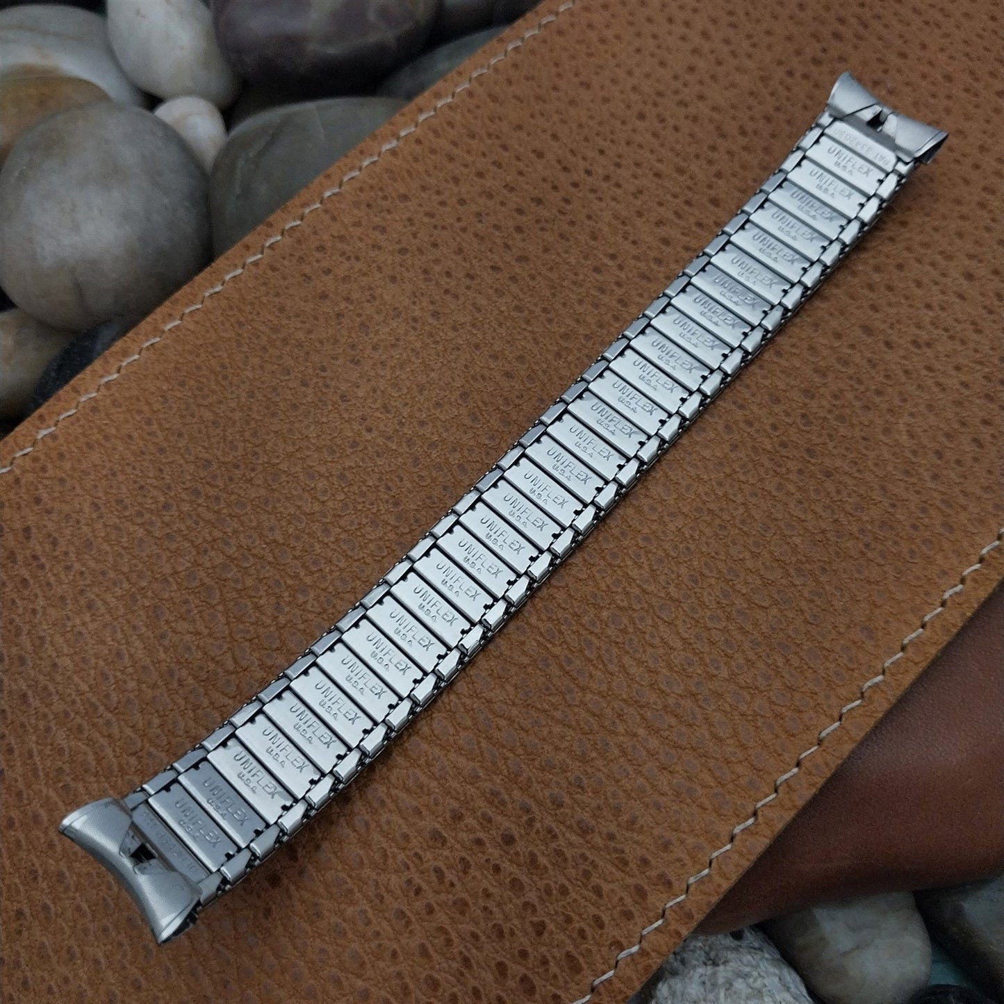 17mm Stainless Steel 1960s Bellavance USA Uniflex nos Vintage Watch Band