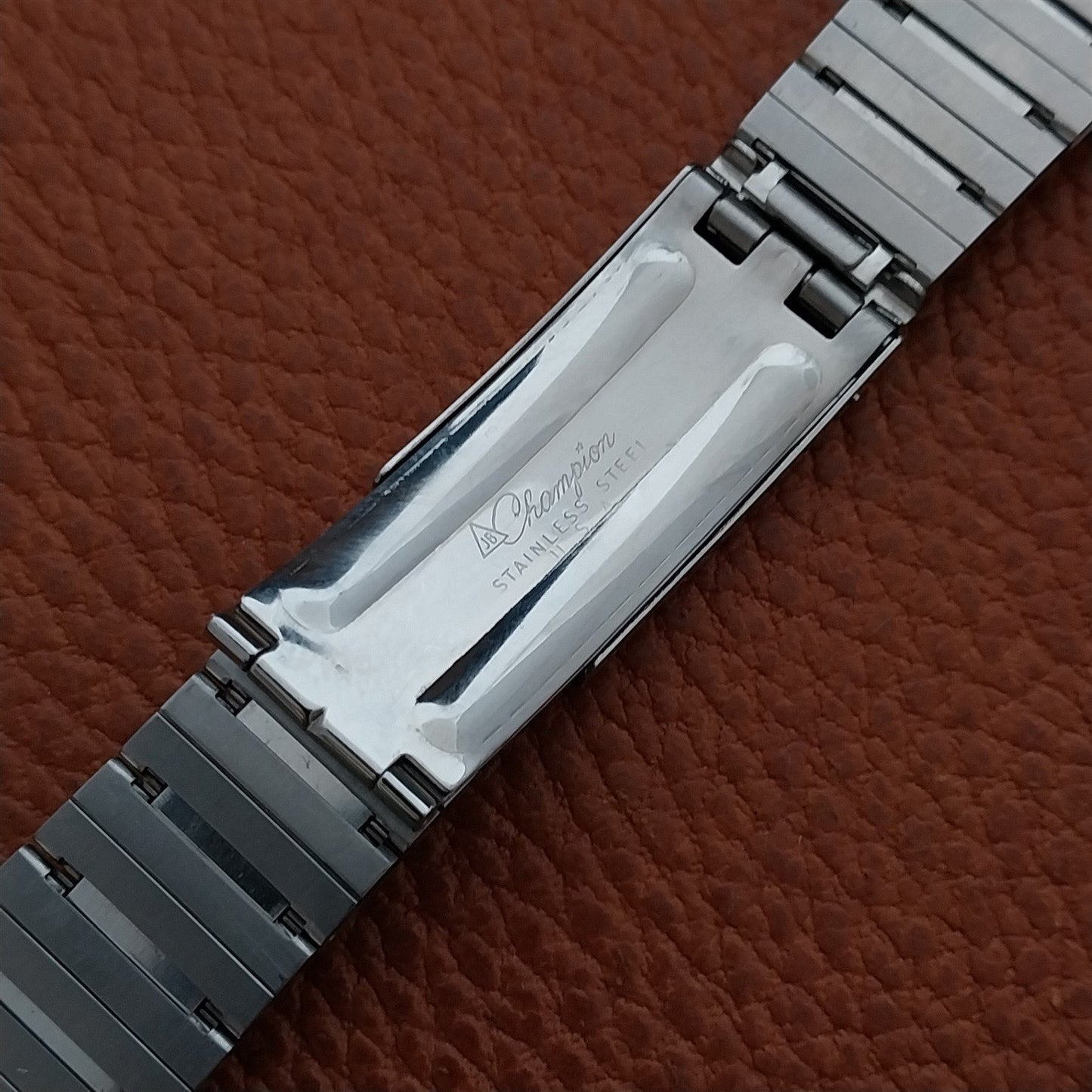 1970s JB Champion 25mm 22mm Stainless Steel Bar Link Vintage Watch Band