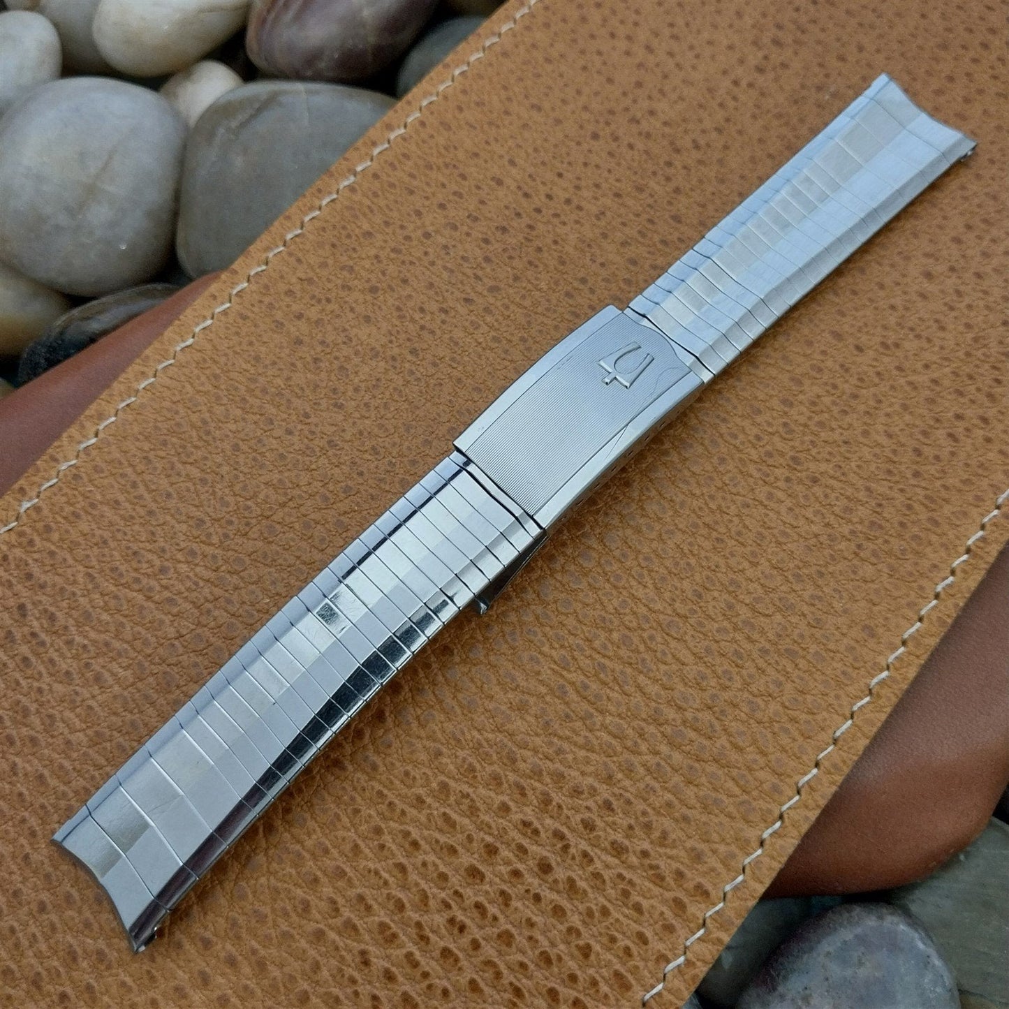 1960s Accutron Tuning Fork Admiral Patina Stainless Steel Vintage Watch Band