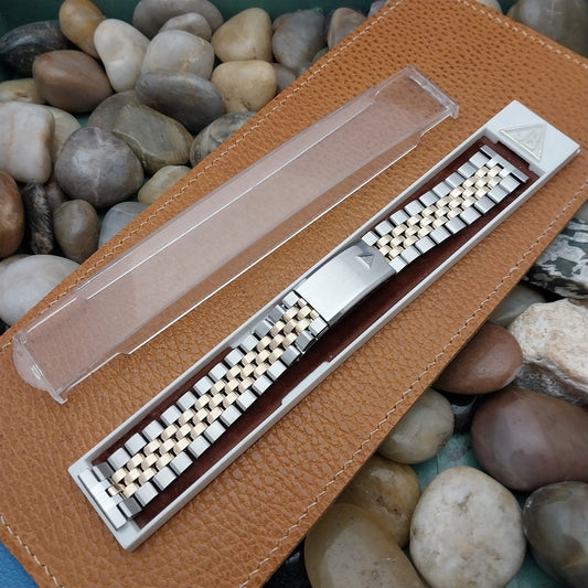 19mm JB Champion Gold rgp & Stainless Steel Solid Link Vintage Watch Band