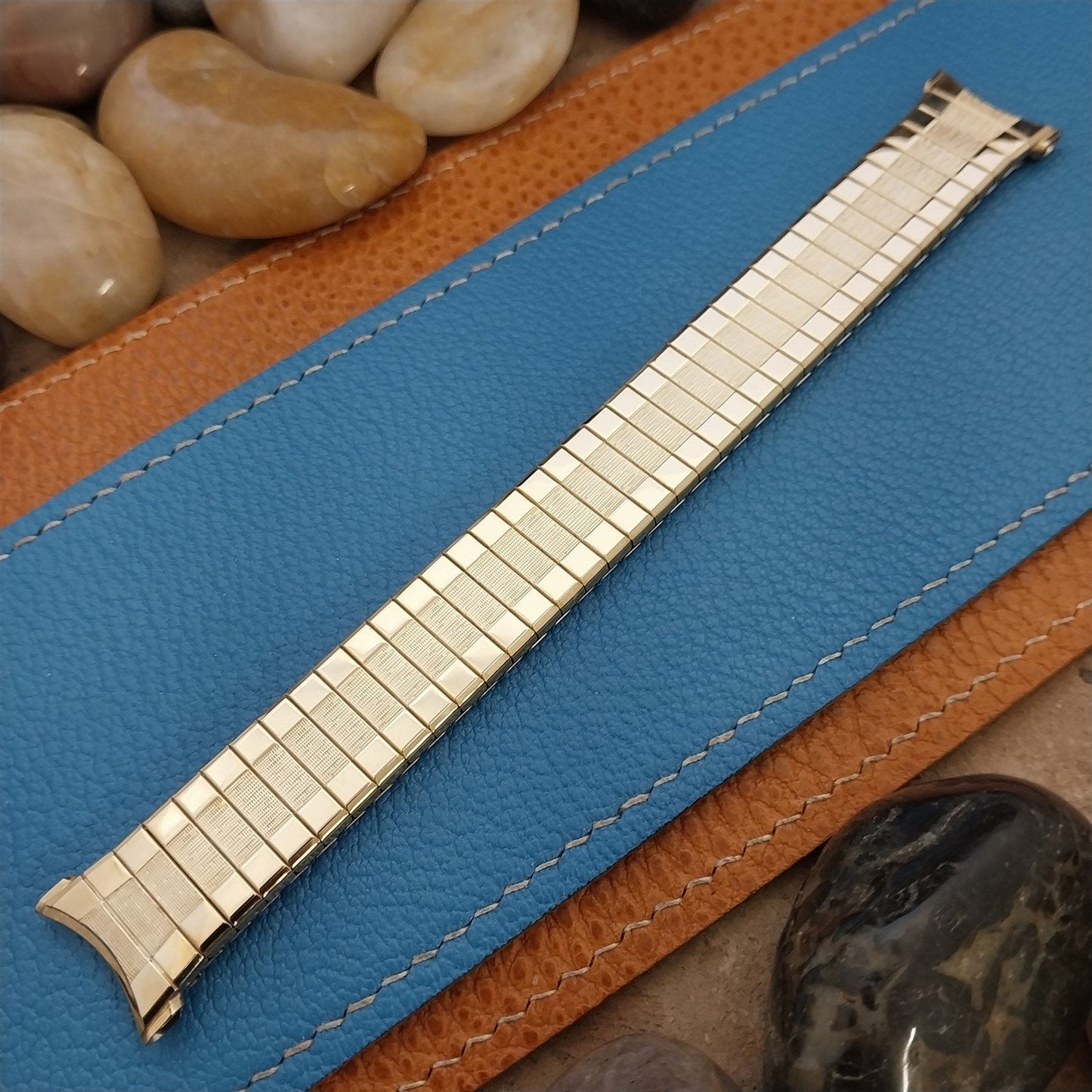 Vintage 19mm 18mm 17mm Yellow Gold Filled Speidel Cobra Unused 1960s Watch Band