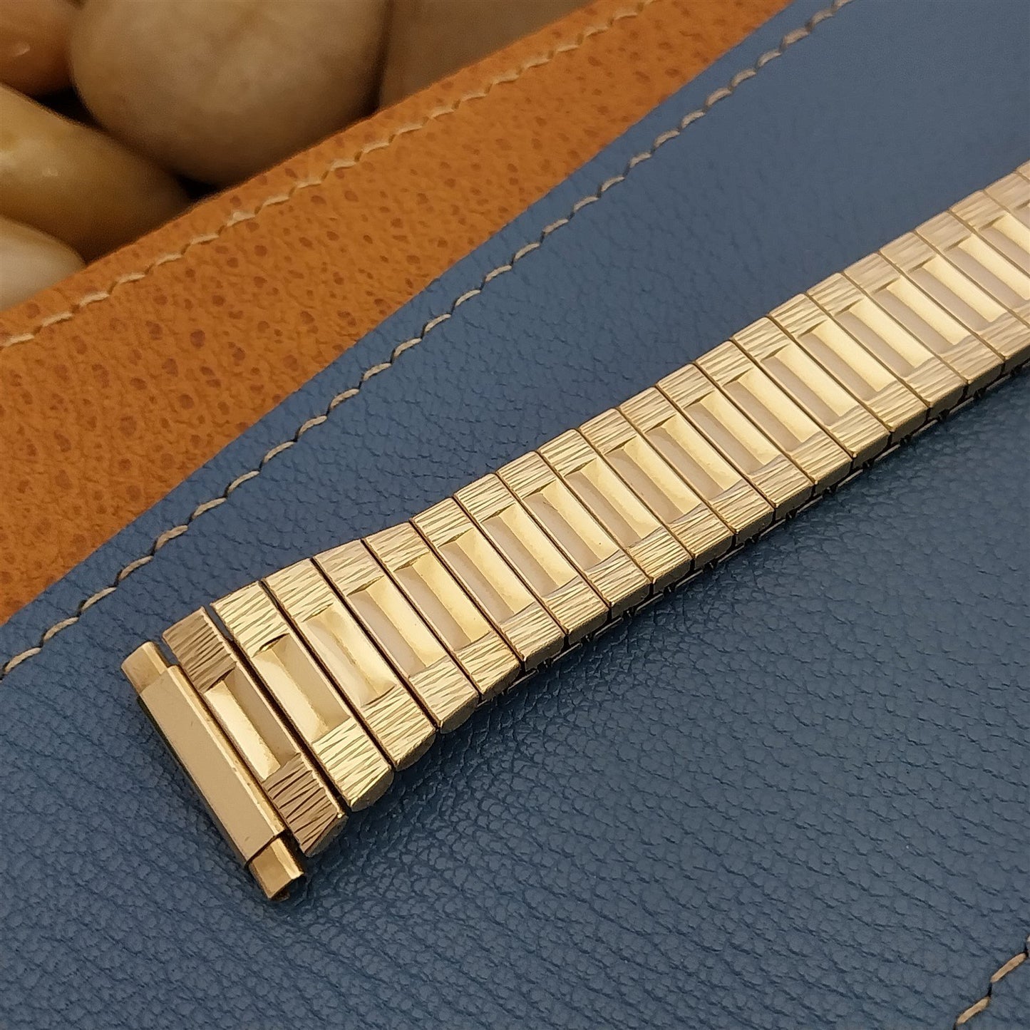 Vintage 20mm 22mm JB Champion Gold RGP Expansion Classic Unused 1970s Watch Band