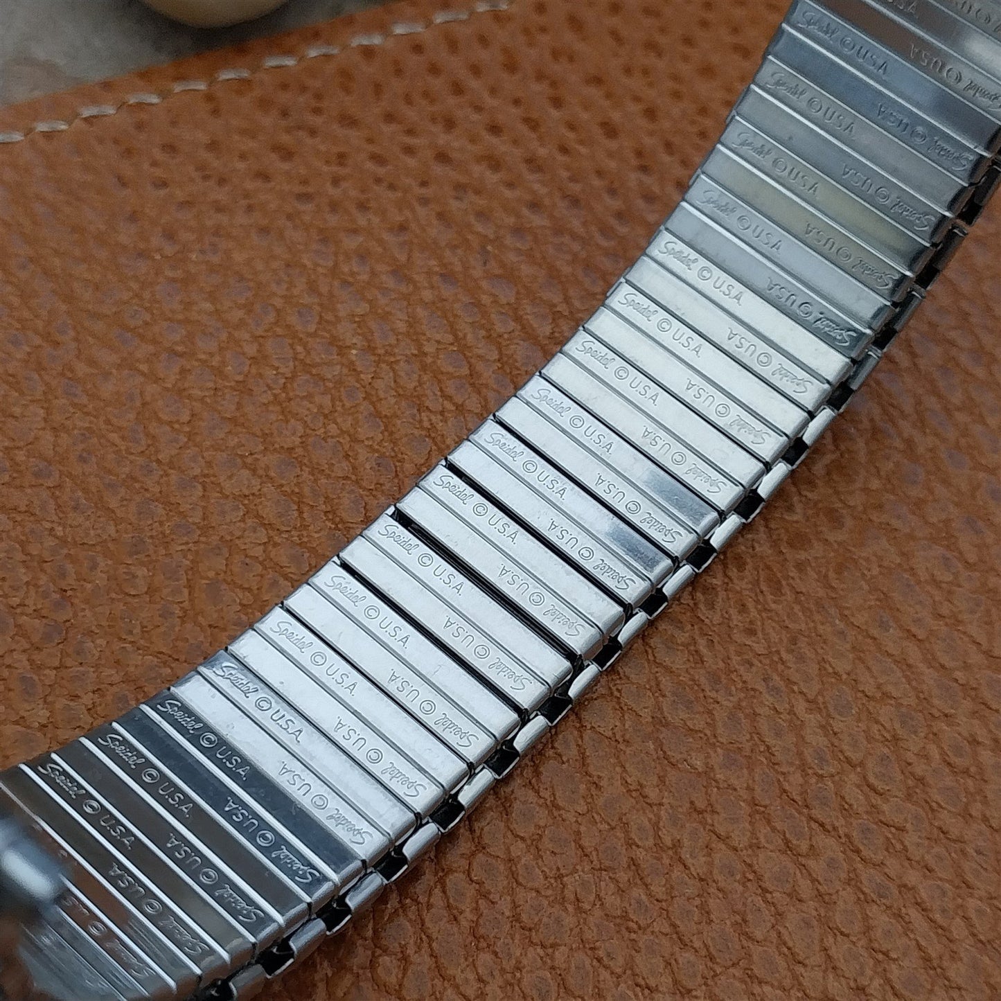 Vintage 19mm 20mm 22mm Rice Beads Wide Stainless Speidel Stretch NOS Watch Band