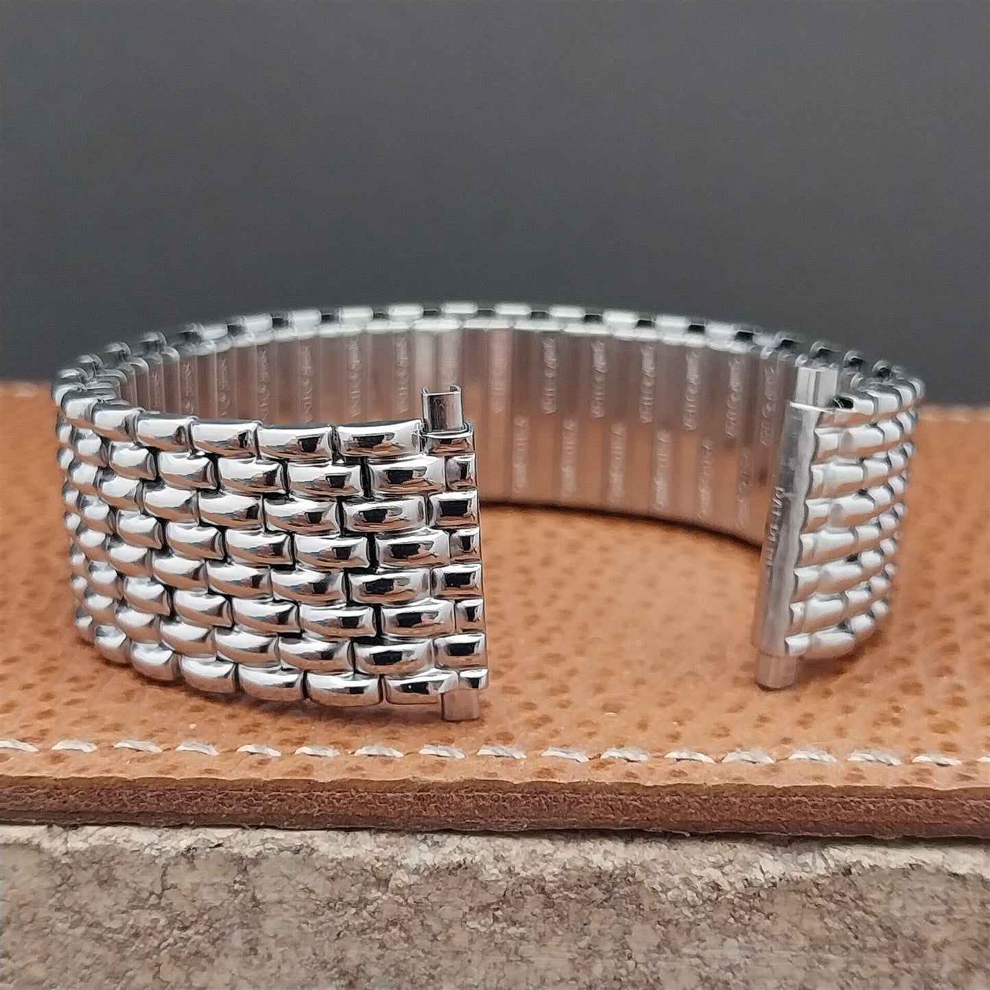 Vintage 19mm 20mm 22mm Rice Beads Wide Stainless Speidel Stretch NOS Watch Band