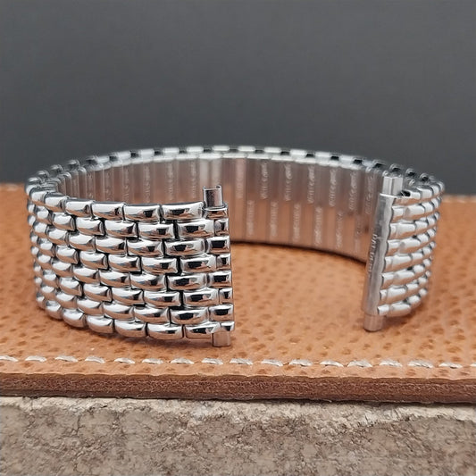 Vintage 19mm 20mm 22mm Rice Beads Wide Stainless Speidel Stretch NOS Watch Band