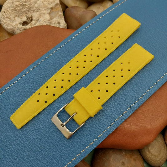 Vintage 18mm Yellow Tropical Skindiver Classic 1960s-1970s nos Unused Watch Band