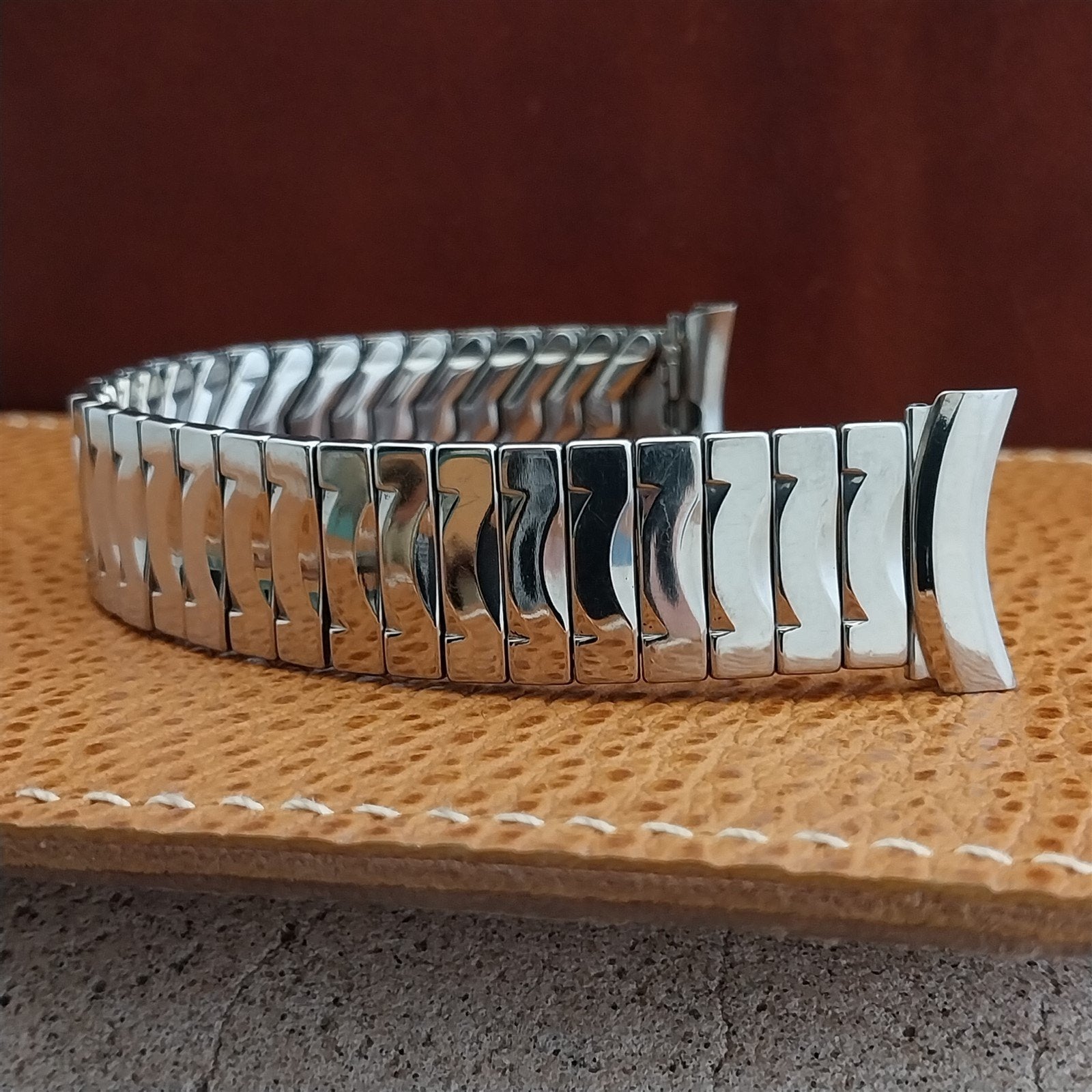 16mm 18mm 19mm Stainless Steel 1960s Scissor-Expansion Vintage Watch Band