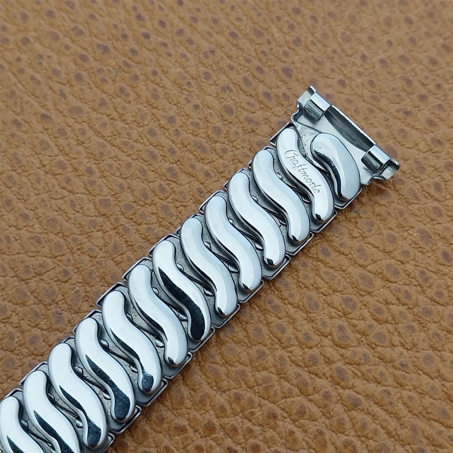 Vintage 1940s 5/8" Craftmode USA Classic Stainless Steel Stretch nos Watch Band