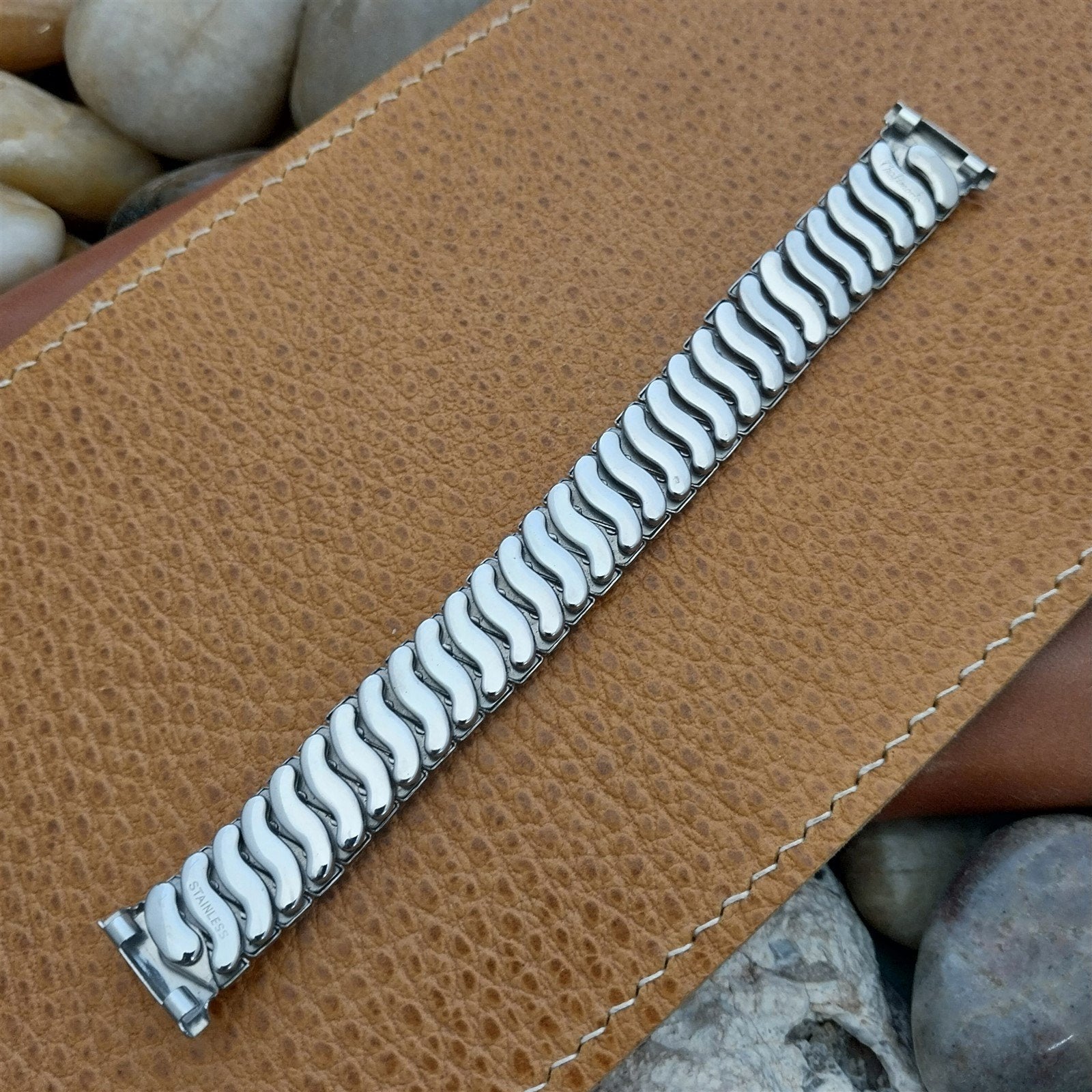 Vintage 1940s 5/8" Craftmode USA Classic Stainless Steel Stretch nos Watch Band