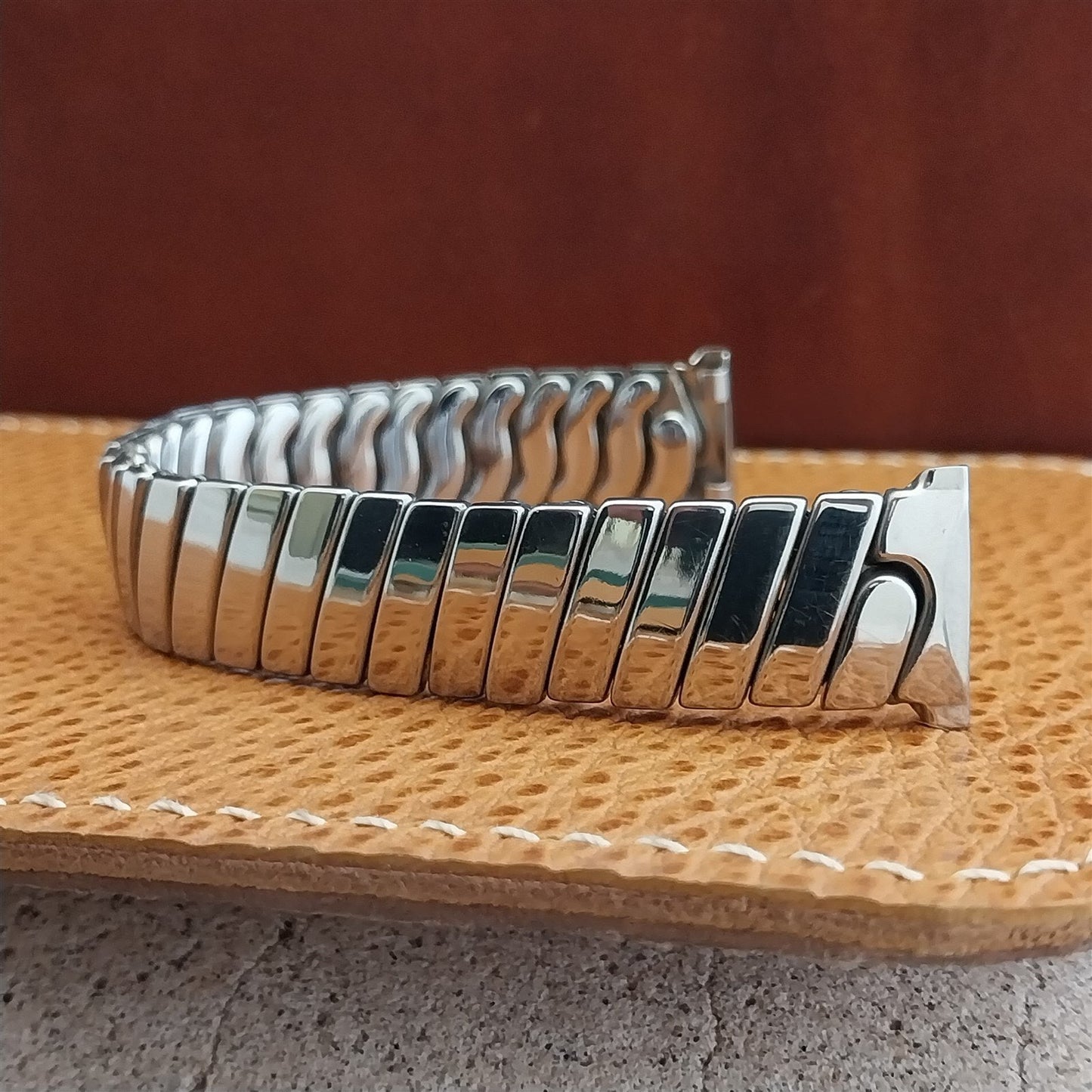Vintage 1940s 5/8" Craftmode USA Classic Stainless Steel Stretch nos Watch Band