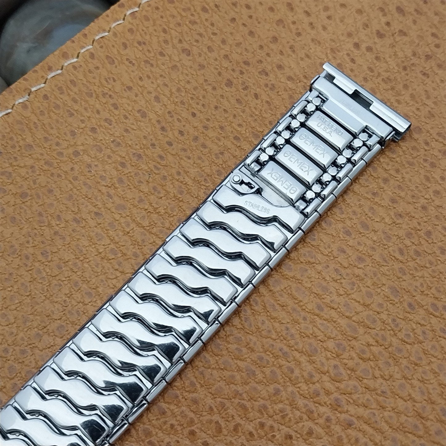 Wide Stainless Steel Expansion Gemex 1950s Classic Vintage Watch Band