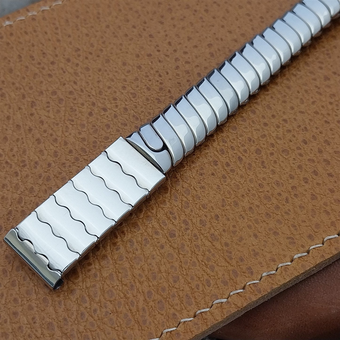 16mm 5/8" 10k White Gold-Filled Flex-Let USA Classic 1950s Vintage Watch Band